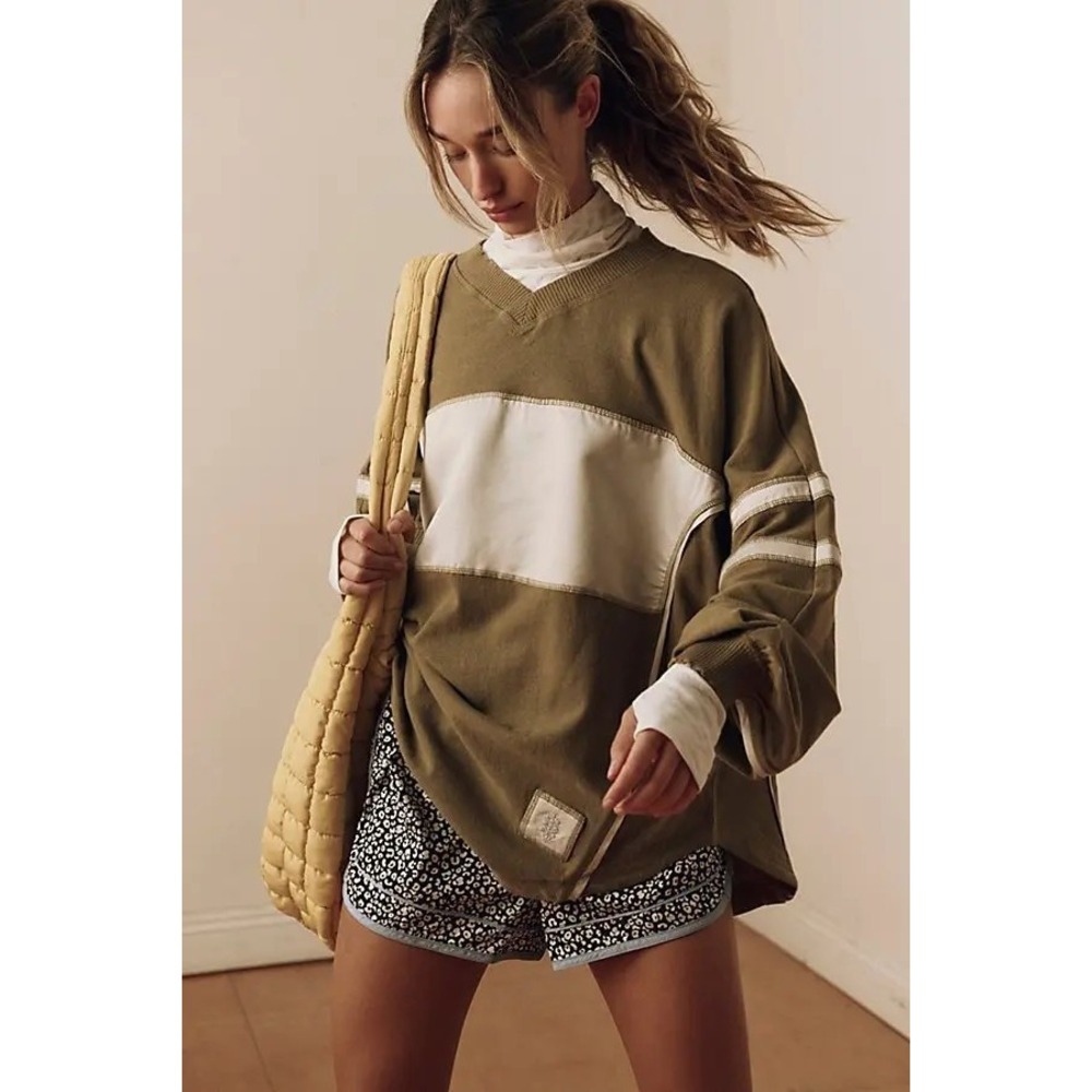 Free People FP Movement Rugby Ready Logo Embroidered Sage Stone Color Sz S NWT - Picture 3 of 11